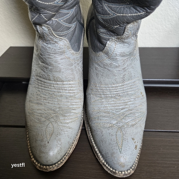 Dan Post Grey Leather Cowboy Boots size 6 - Picture 6 of 6
